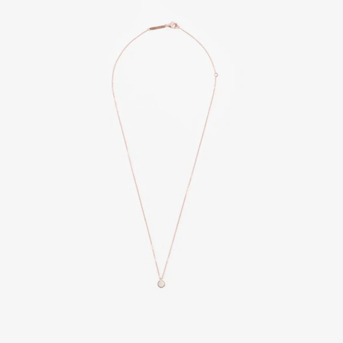 Mini Round Necklace in Rainbow Moonstone - Image 3