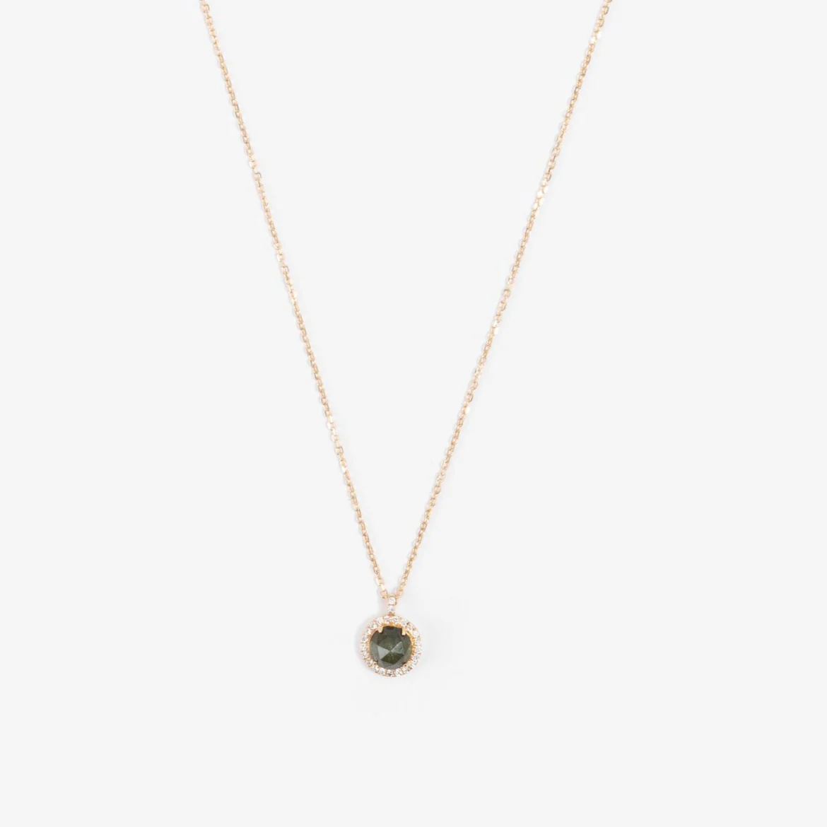 Mini Round Pave Necklace in Tourmaline - Image 3